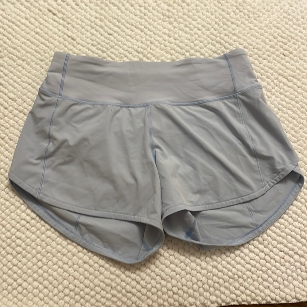 Lululemon Baby Blue Speed Up Shorts 4” Inch